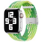 Nylon Braid One Buckle Watch Band For Apple Watch Series 8&7 41mm / SE 2&6&SE&5&4 40mm / 3&2&1 38mm(Lime)