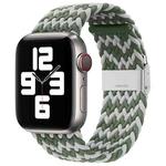 Nylon Braid One Buckle Watch Band For Apple Watch Series 8&7 41mm / SE 2&6&SE&5&4 40mm / 3&2&1 38mm(W Green Grey)