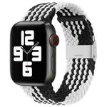 Nylon Braid One Buckle Watch Band For Apple Watch Series 8&7 41mm / SE 2&6&SE&5&4 40mm / 3&2&1 38mm(Z Black White)