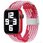 Nylon Braid One Buckle Watch Band For Apple Watch Series 8&7 41mm / SE 2&6&SE&5&4 40mm / 3&2&1 38mm(Strawberry Red)