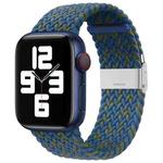 Nylon Braid One Buckle Watch Band For Apple Watch Series 8&7 41mm / SE 2&6&SE&5&4 40mm / 3&2&1 38mm(Blue Green)