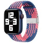 Nylon Braid One Buckle Watch Band For Apple Watch Ultra 49mm / Series 8&7 45mm / SE 2&6&SE&5&4 44mm / 3&2&1 42mm(Z Blue Pink)