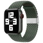 Nylon Braid One Buckle Watch Band For Apple Watch Ultra 49mm / Series 8&7 45mm / SE 2&6&SE&5&4 44mm / 3&2&1 42mm(Dark Olive)