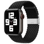 Nylon Braid One Buckle Watch Band For Apple Watch Ultra 49mm / Series 8&7 45mm / SE 2&6&SE&5&4 44mm / 3&2&1 42mm(Black)