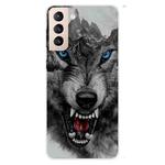 For Samsung Galaxy S22 5G Shockproof Painted Transparent TPU Phone Protective Case(Mountain Wolf)