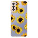 For Samsung Galaxy S22 5G Shockproof Painted Transparent TPU Phone Protective Case(Yellow Chrysanthemum)