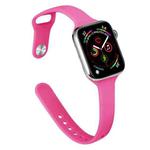 Slimming Silicone Watch Band For Apple Watch Ultra 49mm / Series 8&7 45mm / SE 2&6&SE&5&4 44mm / 3&2&1 42mm(Barbie Pink)