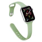 Slimming Silicone Watch Band For Apple Watch Ultra 49mm / Series 8&7 45mm / SE 2&6&SE&5&4 44mm / 3&2&1 42mm(Mint Green)