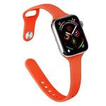 Slimming Silicone Watch Band For Apple Watch Ultra 49mm / Series 8&7 45mm / SE 2&6&SE&5&4 44mm / 3&2&1 42mm(Orange)