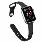 Slimming Silicone Watch Band For Apple Watch Ultra 49mm / Series 8&7 45mm / SE 2&6&SE&5&4 44mm / 3&2&1 42mm(Black)