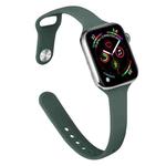 Slimming Silicone Watch Band For Apple Watch Ultra 49mm / Series 8&7 45mm / SE 2&6&SE&5&4 44mm / 3&2&1 42mm(Dark Green)