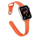 Slimming Silicone Watch Band For Apple Watch Ultra 49mm / Series 8&7 45mm / SE 2&6&SE&5&4 44mm / 3&2&1 42mm(Papaya)
