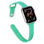 Slimming Silicone Watch Band For Apple Watch Series 9&8&7 41mm / SE 3&SE 2&6&SE&5&4 40mm / 3&2&1 38mm(Spearmint Green)