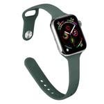 Slimming Silicone Watch Band For Apple Watch Series 8&7 41mm / SE 2&6&SE&5&4 40mm / 3&2&1 38mm(Dark Green)
