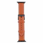 Leather Watch Band For Apple Watch Ultra 49mm / Series 8&7 45mm / SE 2&6&SE&5&4 44mm / 3&2&1 42mm(Orange)