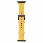 Leather Watch Band For Apple Watch Ultra 49mm / Series 8&7 45mm / SE 2&6&SE&5&4 44mm / 3&2&1 42mm(Yellow)