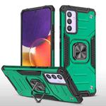 For Samsung Galaxy Quantum 2 / A82 5G Magnetic Armor Shockproof TPU + PC Phone Case with Metal Ring Holder(Dark Green)