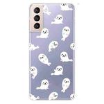 For Samsung Galaxy S22 5G Painted Pattern High Transparent TPU Phone  Protective Case(White Sea Lion)