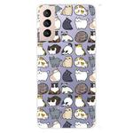 For Samsung Galaxy S22 5G Painted Pattern High Transparent TPU Phone  Protective Case(Mini Cat)