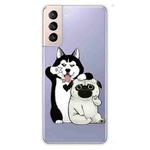 For Samsung Galaxy S22 5G Painted Pattern High Transparent TPU Phone  Protective Case(Selfie Dog)