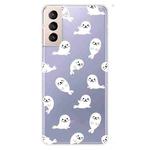 For Samsung Galaxy S22+ 5G Painted Pattern High Transparent TPU Phone  Protective Case(White Sea Lion)