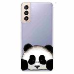 For Samsung Galaxy S22 5G Coloured Drawing Pattern Highly Transparent TPU Phone Protective Case(Panda)