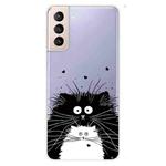 For Samsung Galaxy S22 5G Coloured Drawing Pattern Highly Transparent TPU Phone Protective Case(Black White Rat)