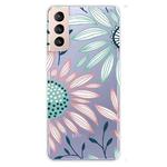 For Samsung Galaxy S22 5G Coloured Drawing Pattern Highly Transparent TPU Phone Protective Case(Flower)