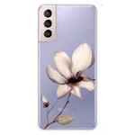 For Samsung Galaxy S22 5G Coloured Drawing Pattern Highly Transparent TPU Phone Protective Case(Lotus)