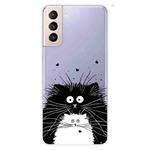 For Samsung Galaxy S22+ 5G Coloured Drawing Pattern Highly Transparent TPU Phone Protective Case(Black White Rat)