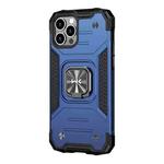 For iPhone 12 Pro Max WK WTP-012 Shockproof PC + TPU + Metal Phone Case with Ring Holder(Blue)