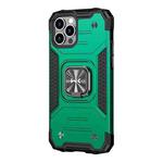 For iPhone 13 Pro Max WK WTP-012 Shockproof PC + TPU + Metal Phone Case with Ring Holder (Green)