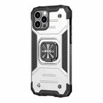 For iPhone 13 Pro Max WK WTP-012 Shockproof PC + TPU + Metal Phone Case with Ring Holder (Silver)