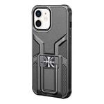 For iPhone 12 mini WK WTP-013 Shockproof PC + TPU Phone Case with Metal Holder (Black)