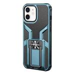 For iPhone 12 mini WK WTP-013 Shockproof PC + TPU Phone Case with Metal Holder (Deep Blue)