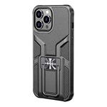 WK WTP-013 Shockproof PC + TPU Phone Case with Metal Holder For iPhone 12 Pro Max(Black)