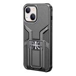 For iPhone 13 WK WTP-013 Shockproof PC + TPU Phone Case with Metal Holder(Black)