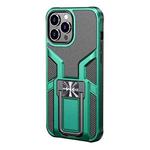 For iPhone 13 Pro WK WTP-013 Shockproof PC + TPU Phone Case with Metal Holder (Malachite Green)