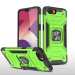 For OPPO A3s Magnetic Armor Shockproof TPU + PC Phone Case with Metal Ring Holder(Green)