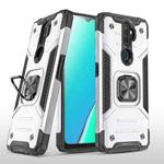 For OPPO A5 & A9 Magnetic Armor Shockproof TPU + PC Phone Case with Metal Ring Holder(Silver)