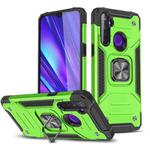 For OPPO Realme 5 Magnetic Armor Shockproof TPU + PC Phone Case with Metal Ring Holder(Green)