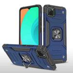 For OPPO Realme C11 Magnetic Armor Shockproof TPU + PC Phone Case with Metal Ring Holder(Blue)