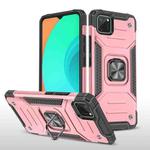 For OPPO Realme C11 Magnetic Armor Shockproof TPU + PC Phone Case with Metal Ring Holder(Rose Gold)