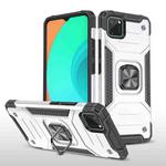 For OPPO Realme C11 Magnetic Armor Shockproof TPU + PC Phone Case with Metal Ring Holder(Silver)