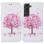 For Samsung Galaxy S22 5G Horizontal Flip Phone Leather Case with Holder & Card Slots & Photo Frame & Wallet(Cherry Blossoms Tree)