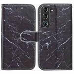 For Samsung Galaxy S22 5G Horizontal Flip Phone Leather Case with Holder & Card Slots & Photo Frame & Wallet(Black Marble)
