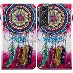 For Samsung Galaxy S22 5G Painted Pattern Horizontal Flip Phone Leather Case with Holder & Card Slots & Photo Frame(Dreamcatcher)