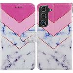 For Samsung Galaxy S22 5G Painted Pattern Horizontal Flip Phone Leather Case with Holder & Card Slots & Photo Frame(Smoke Marble)