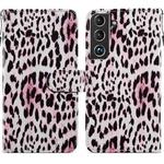 For Samsung Galaxy S22+ 5G Painted Pattern Horizontal Flip Phone Leather Case with Holder & Card Slots & Photo Frame(Leopard)