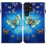 For Samaung Galaxy S22 Ultra 5G Painted Pattern Horizontal Flip Phone Leather Case with Holder & Card Slots & Photo Frame(Phnom Penh Butterfly)